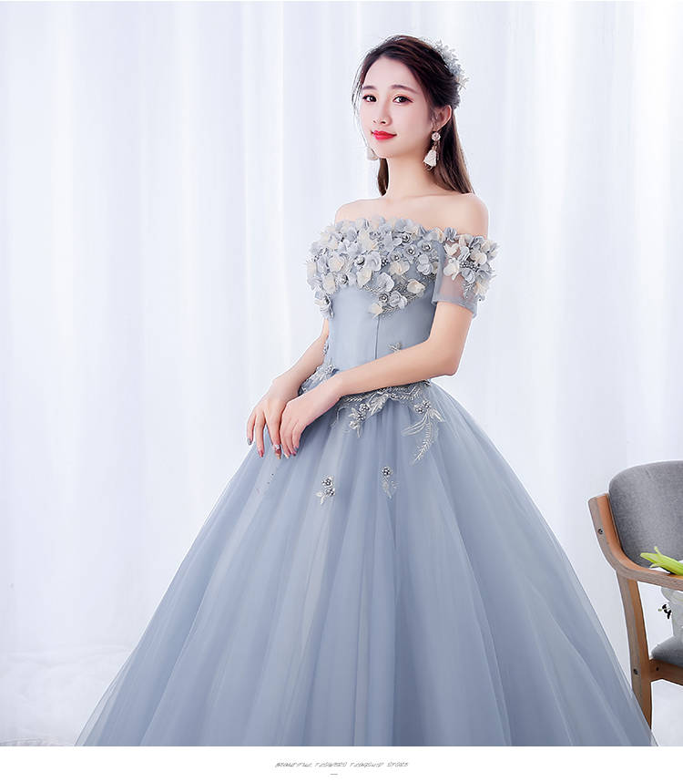 プリンセスライン カラードレス ステージドレス ブルー